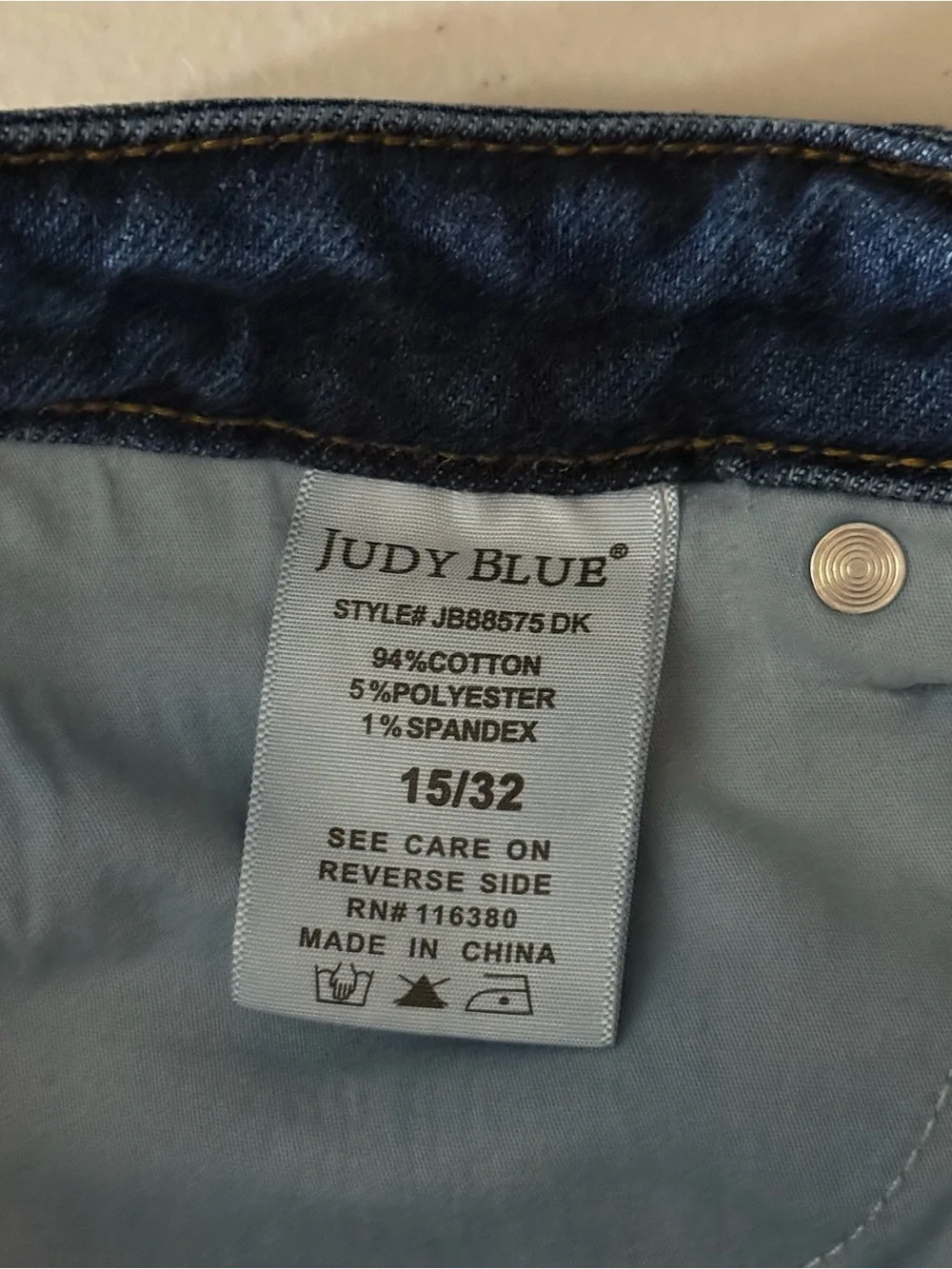 Judy Blue Straight Leg‎ Jeans Dark Wash Stretch Denim Size 15/32